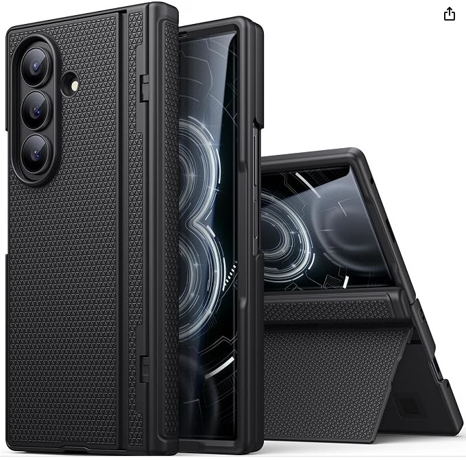 for Samsung Galaxy Z Fold 8 Ultra Case with Stand, Hinge Protection, Black | Front Screen Protector, Slim, Rugged Hard, Full Protective Men Women Thin Cell Phone Case Cover for Samsung Z Fold 8 Ultra 5G