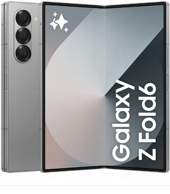 Samsung Galaxy Z Fold6 AI Smartphone, Unlocked Android Smartphone, 256GB Storage, 50 MP Camera, Big Screen, Long Battery Life, Silver Shadow, (UK Version) (Renewed)