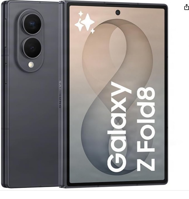 Samsung Galaxy Z Fold8 Smartphone, 256GB Storage, 12GB Memory, Graphite | AI Smartphone, Content-Native Ratio, Customised Processor, Dual 50MP Camera, 4800mAh Battery, 3 Year Warranty (UK Version)